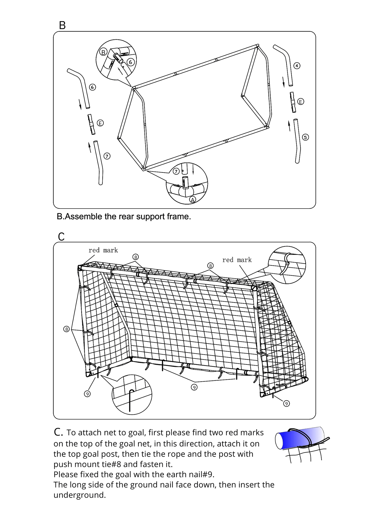 1.82m x 1.2m Globesports Soccer Goal