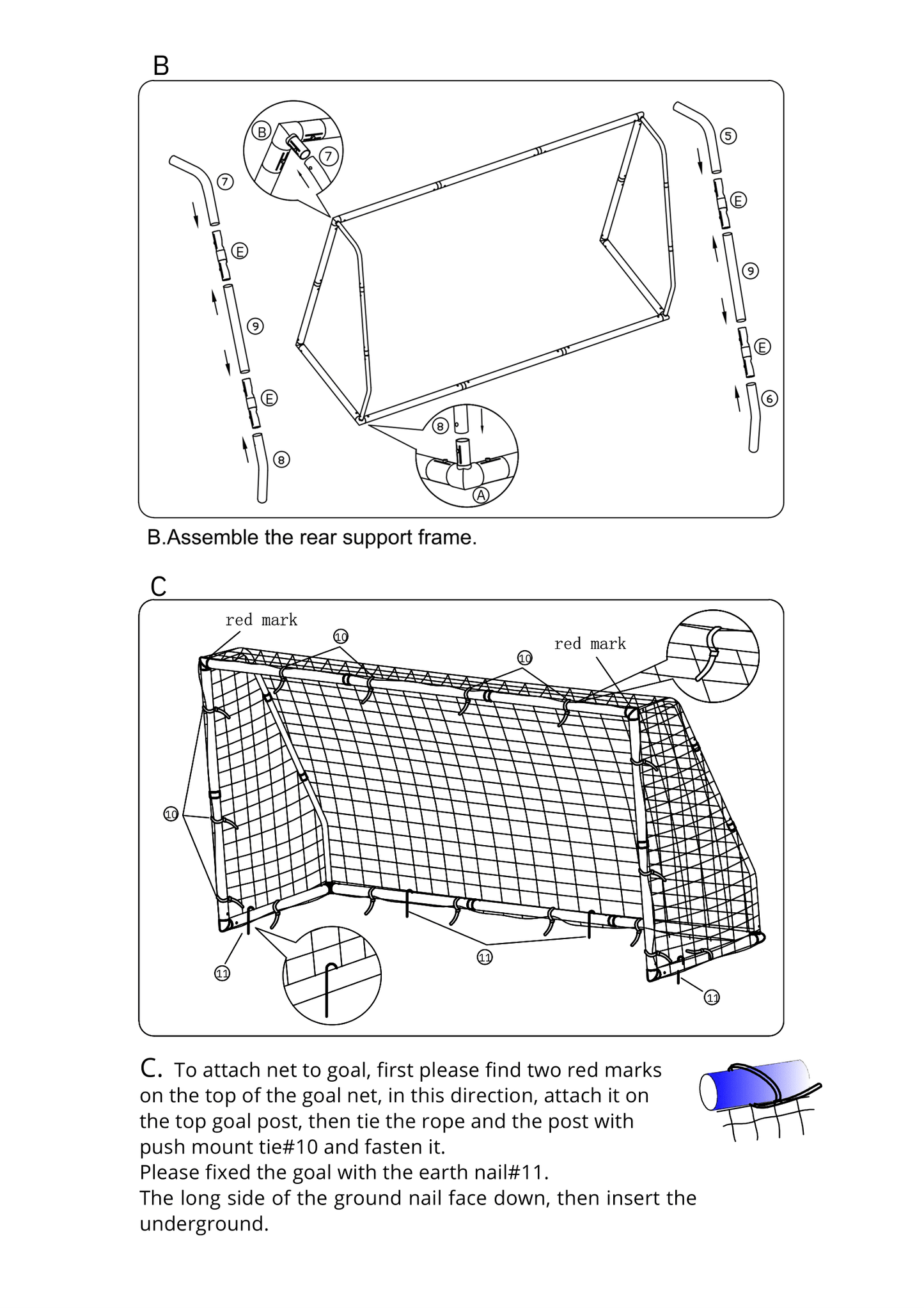 Set of 2 Globesports Football Goals 2.44m x 1.82m