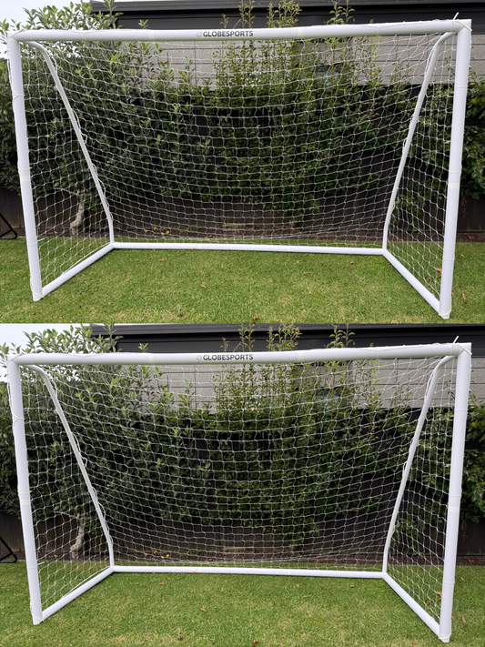 Set of 2 Globesports Soccer Goals 3m x 2m